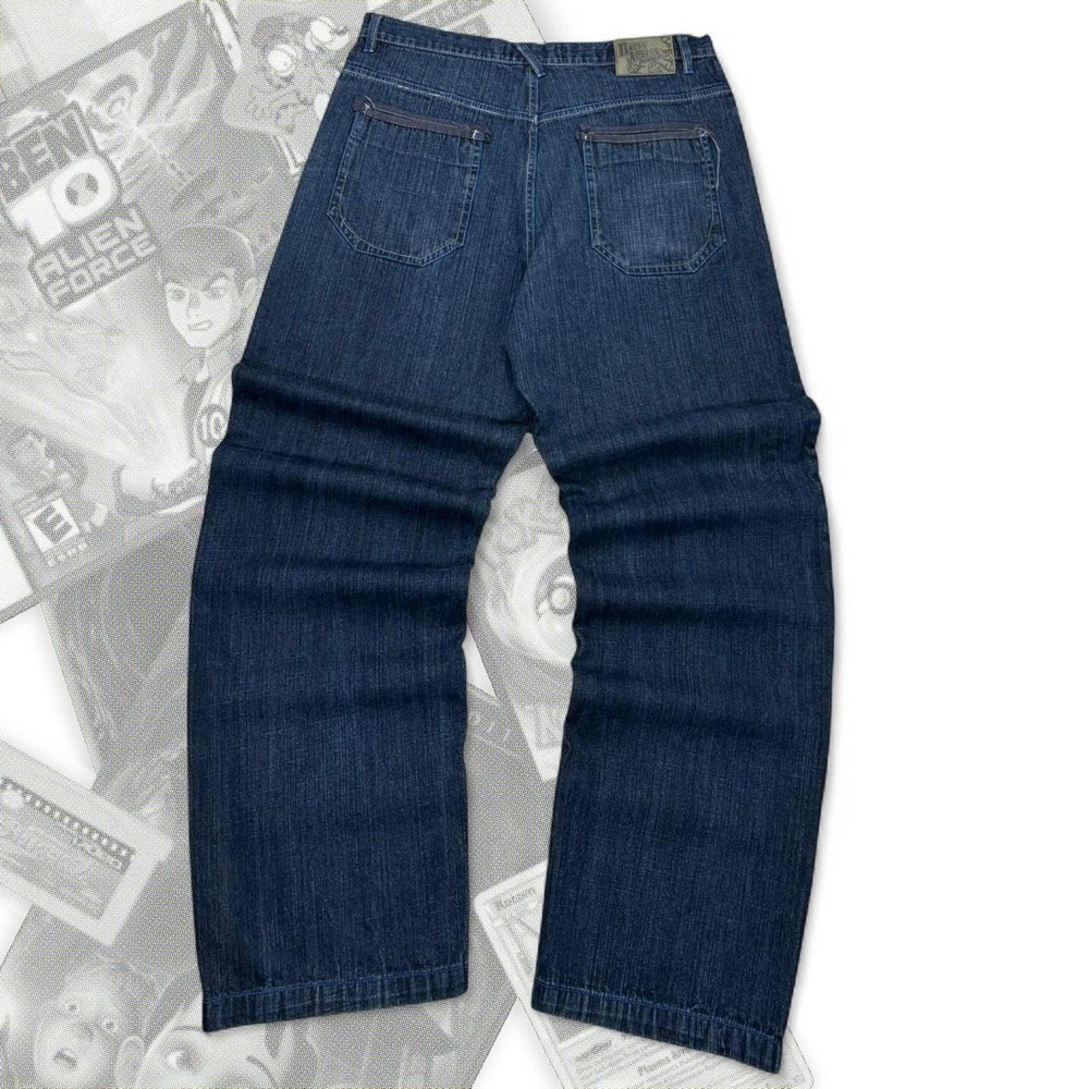 Y2K Dark Blue Super Baggy Wide Leg Brooklyn Xpress Jeanswear Denim Jeans
